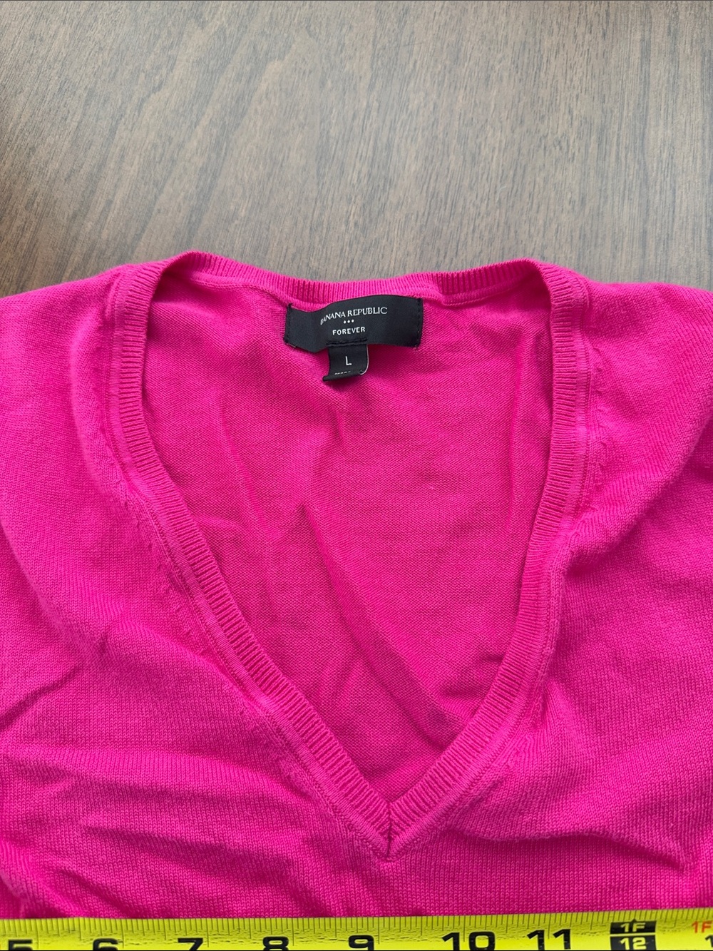 Banana Republic Hot Pink V-Neck Sweater